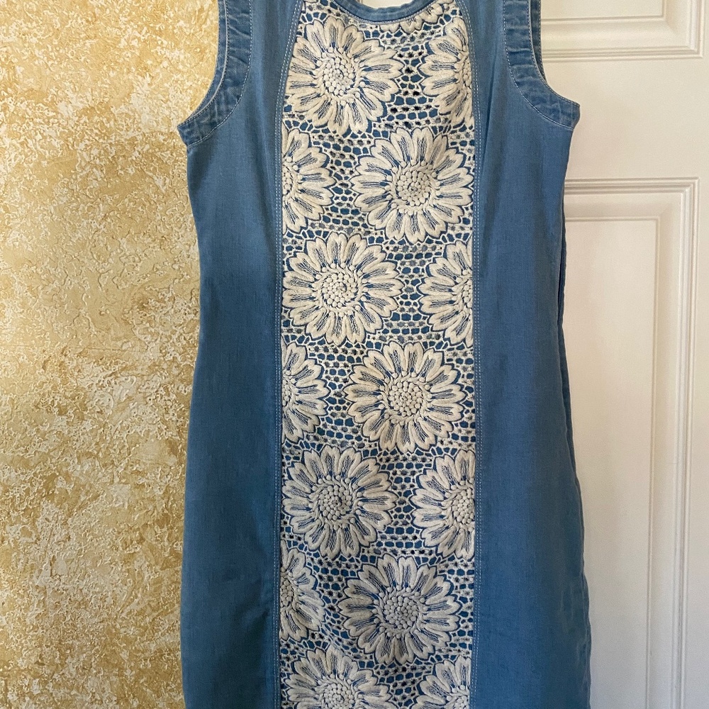 Stylish Desigual Denim & Lace Dress